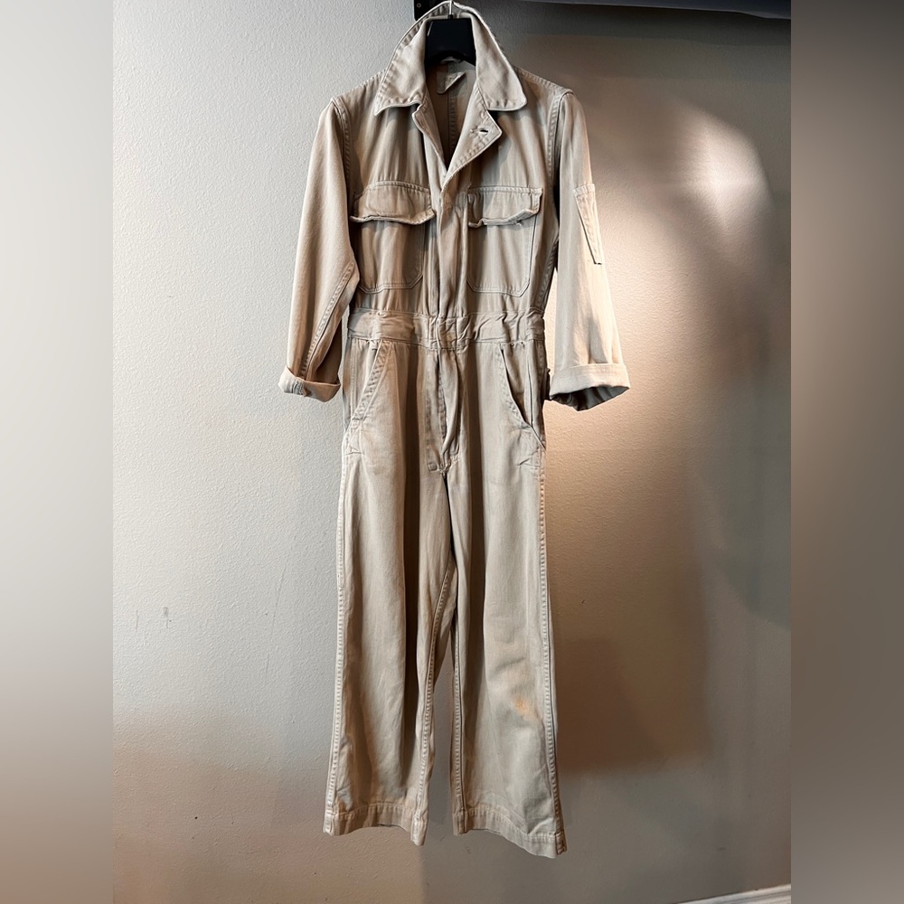 VINTAGE CORNER- Beige Utility Jumpsuit